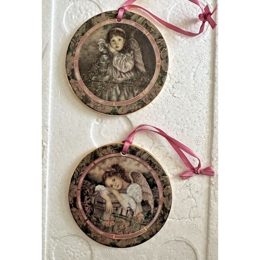 Garden of Innocence Angels Bradford Editions Serenity & Hope Porcelain Ornaments